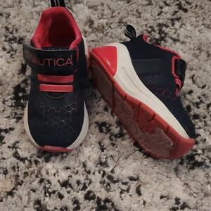 Nautica Blue and Pink Sneakers with Mesh Upper and White Midsole